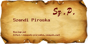 Szendi Piroska névjegykártya